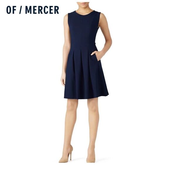 Of / Mercer New York Juniper Dress Navy Blue Size 12 EUC - Picture 1 of 2